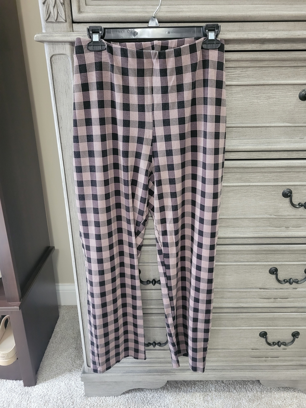Liz Claiborne Alexis Pink and Black Plaid Pants